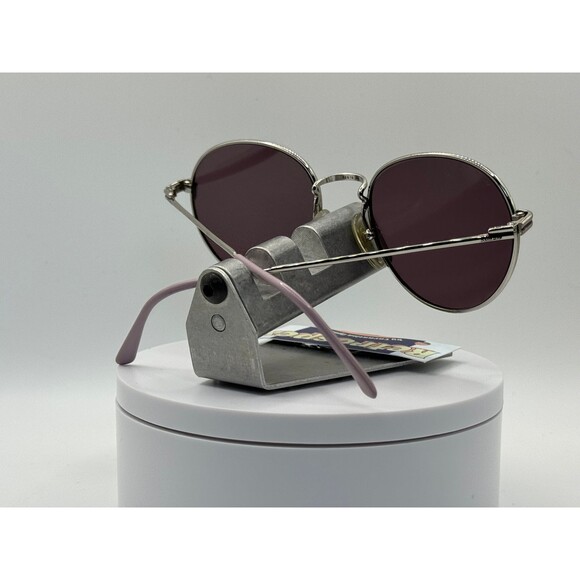 Vintage Oversize Sunglasses NOS Round Purple Lens Silver/Purple Frame Blue Bay - Picture 6 of 10
